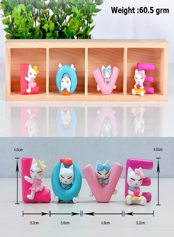 Spiaty Love Cat Home, Car and Office Decor Figurine (Small, Multi, Set of 4) - Image 5